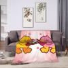 Yellow Duck Love Flannel Blankets Winter  Soft Throw Blanket for Girls Boys Living Room Pattern Bedspread Sofa Bed Cover