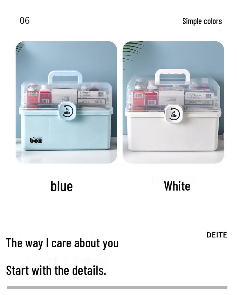 Double-Layer Portable First Aid Kit: Large Capacity Family Medicine Box