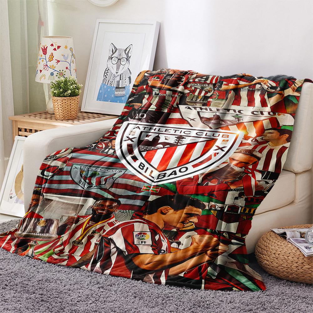 Bilbao Logo Print FlAannel Blanket, High Quality Comfortable for All Seasons, Home Decor, Warmth and Comfort