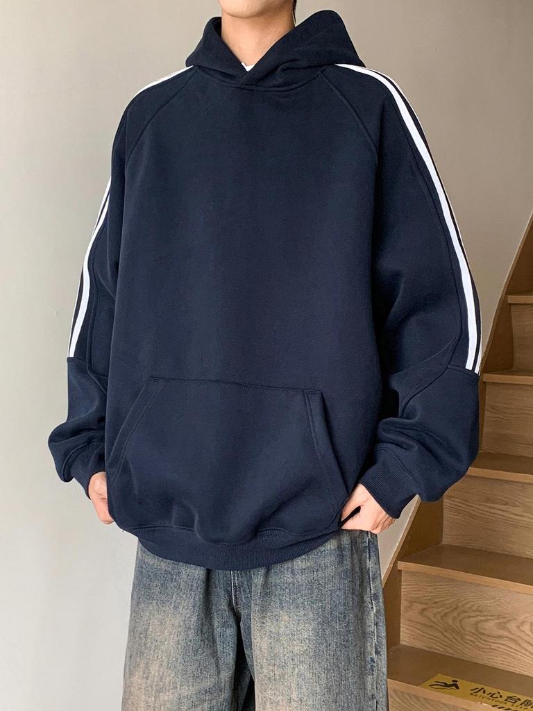 Men's Oversized Three Stripes Hoodie: Trendy Autumn Casual Wear
