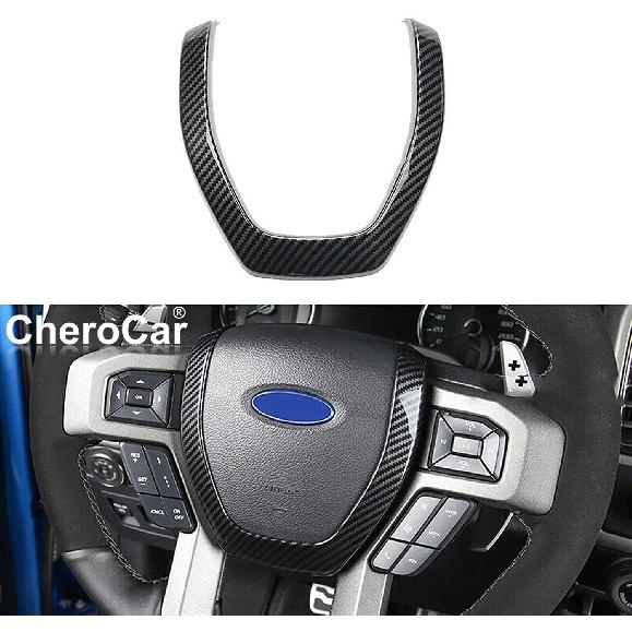 Рамка-накладка на рулевое колесо из углеродного волокна для 15-20 Ford F-150 F150