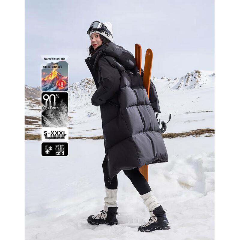 

Demana Women s Nordic Triple-Protection 90% Duck Down Hooded Long Winter Jacket S