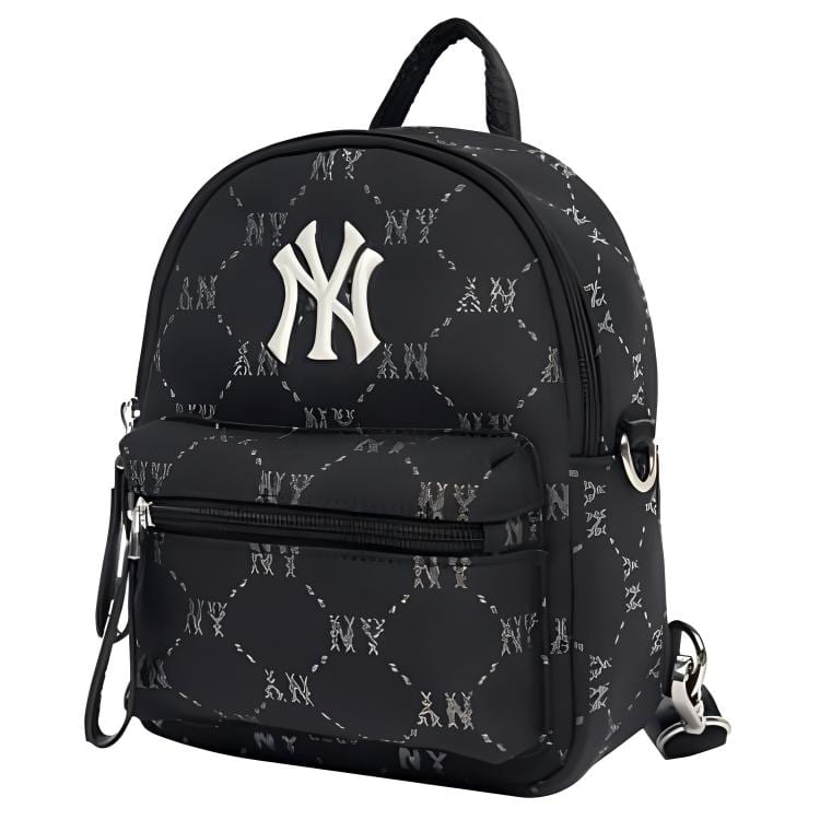 MLB Monogram New York Yankees Polyester Backpack Mini Unisex Black 7ABKM012N-50BKS