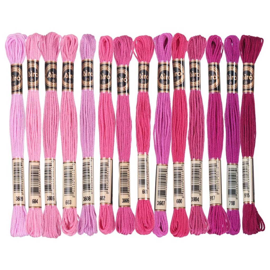14 Skeins Embroidery Floss Cross Stitch Thread Polyester Embroidery Threads Bracelets String for Cross-Stitch Hand Embroidery