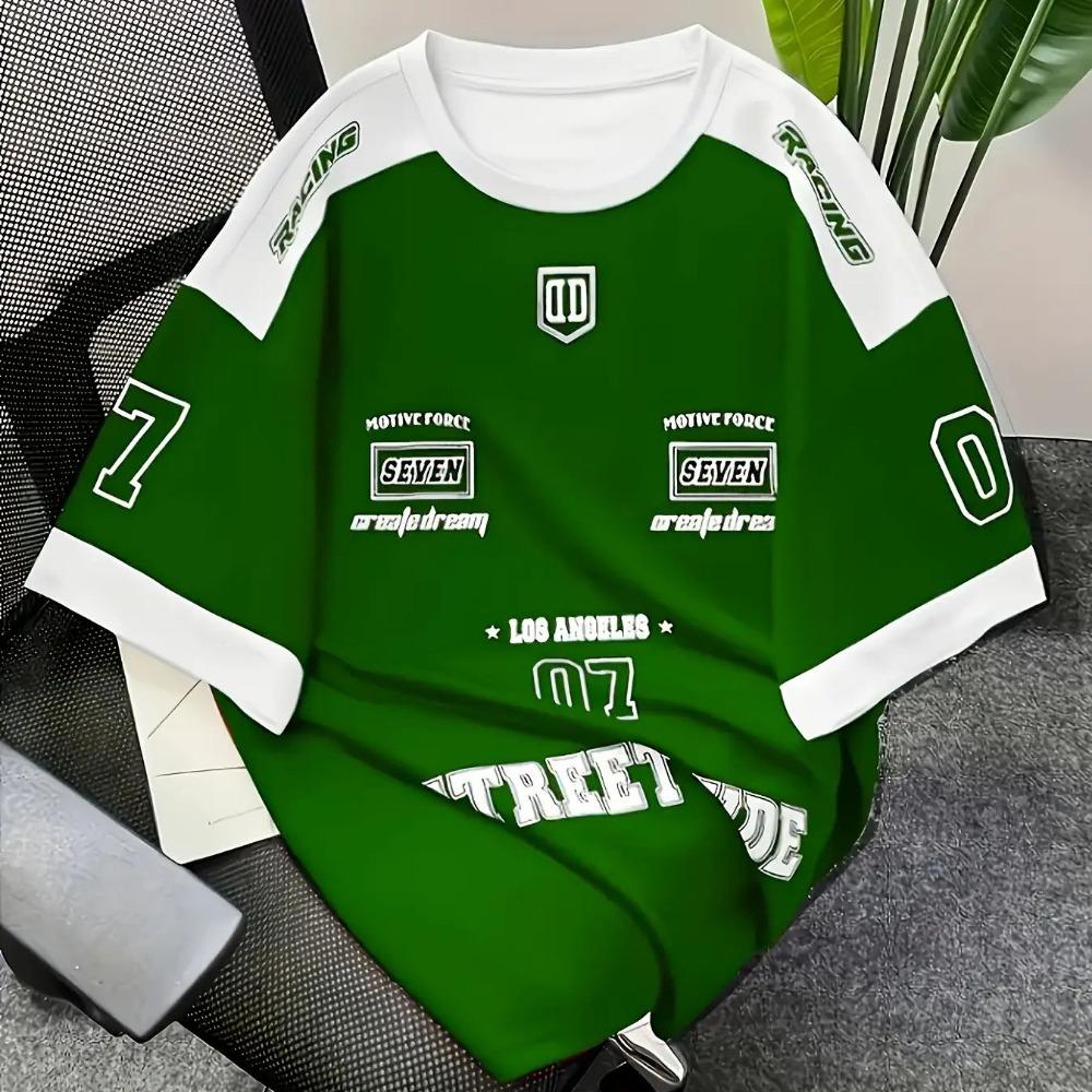 3D digital printed short-sleeved T-shirt, men's sportswear, Brooklyn racing football T-shirt,