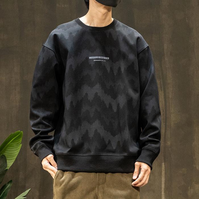 Трендовый американский свитер мужской тяжелый воздушный слой трикотажный круглый вырез — фото 7