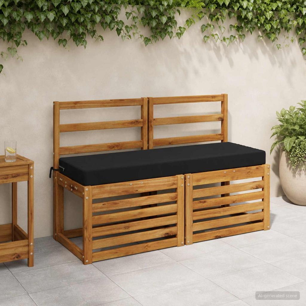 2 piece Bench Cushions SOEST 2 pcs. 100percent Polyester Black