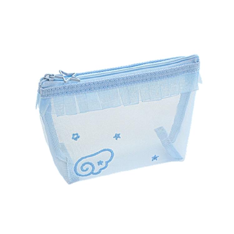 

Double Layered Fabric Pencil Case High Capacity Document Organiser Travel Makeup Tool Storage Bag For Women Student синій