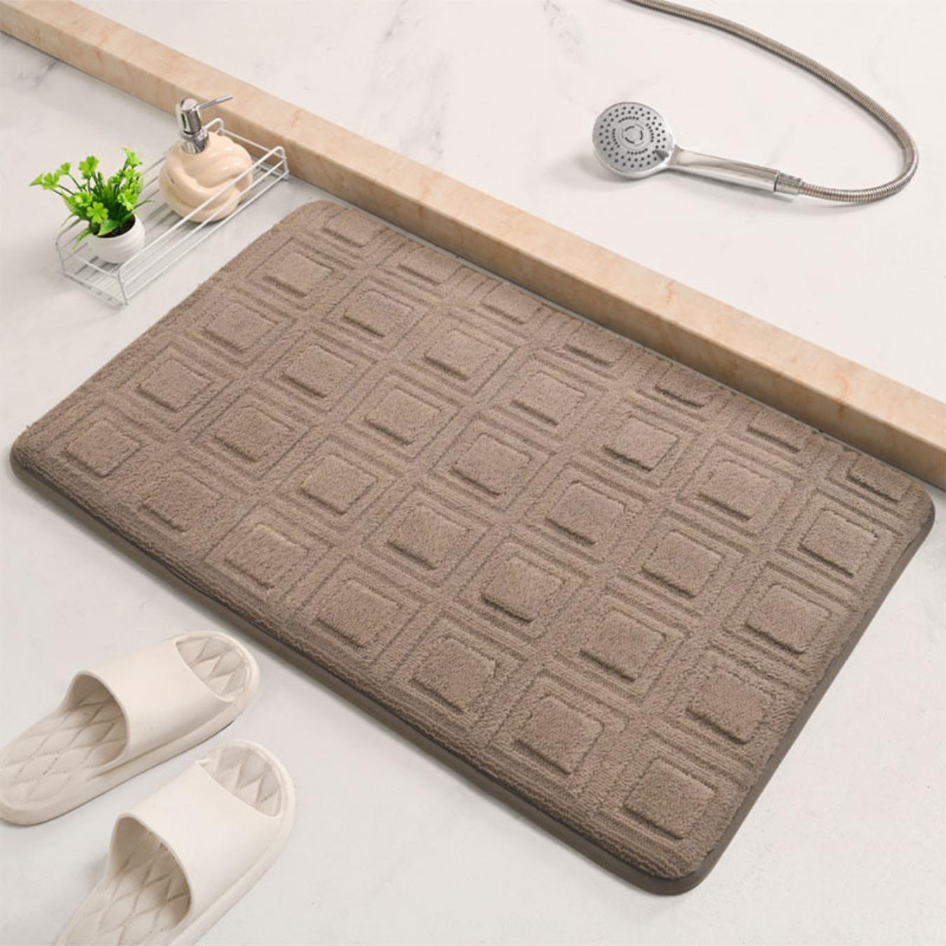Коралловый флисовый тисненый коврик для ванной комнаты из кашемира — фото 7