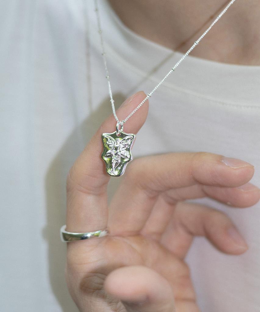 Idusum Book Fairy Necklace (Fairy Silver Pendant Necklace)