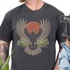 Artistic Hawk T Shirt, Retro Vintage Nature Graphic Tee, Faded Boho Bird Shirt, Mountain Eagle Shirt, Sun T-shirt