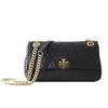 Charlies Damen Rautenketten-Rindsleder-Klapptasche - Lässige Einzel-Schulter-Crossbody-Tasche