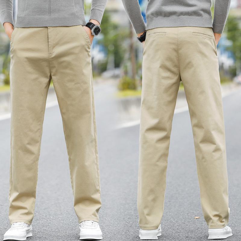 Oversized Men's Pants Trend Spring Loose Straight Tube Plain Casual Pants Elastic Spring Pants