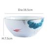 6.5 Inch Porcelain Ramen Bowl Ceramic Noodle Bowl Flower Design Soup Rice Bowl Microwave Safe 800ml
