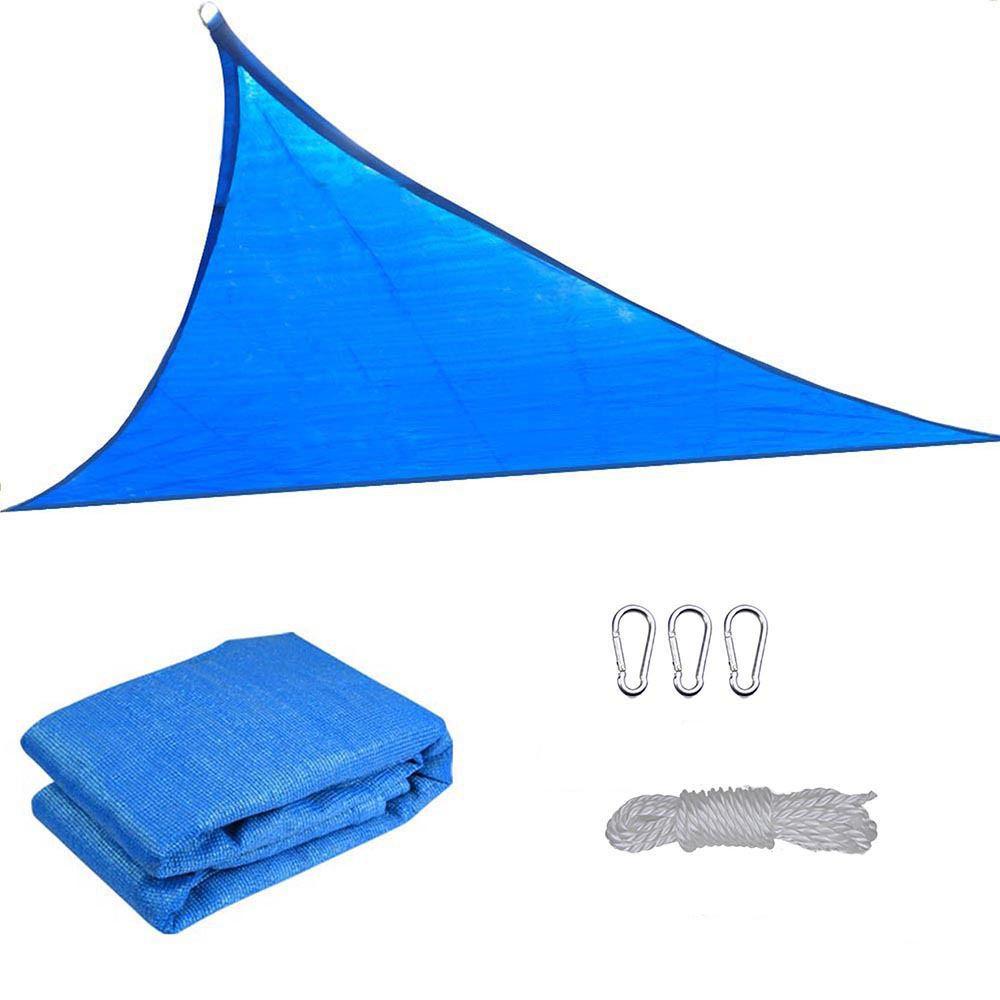 

Breathable And Waterproof Sun Shade Sail Canopy Rectangle Ideal For Outdoor Spaces Blue-Triangle(Breathable),5*5*5M/16.4*16.4*16.4ft