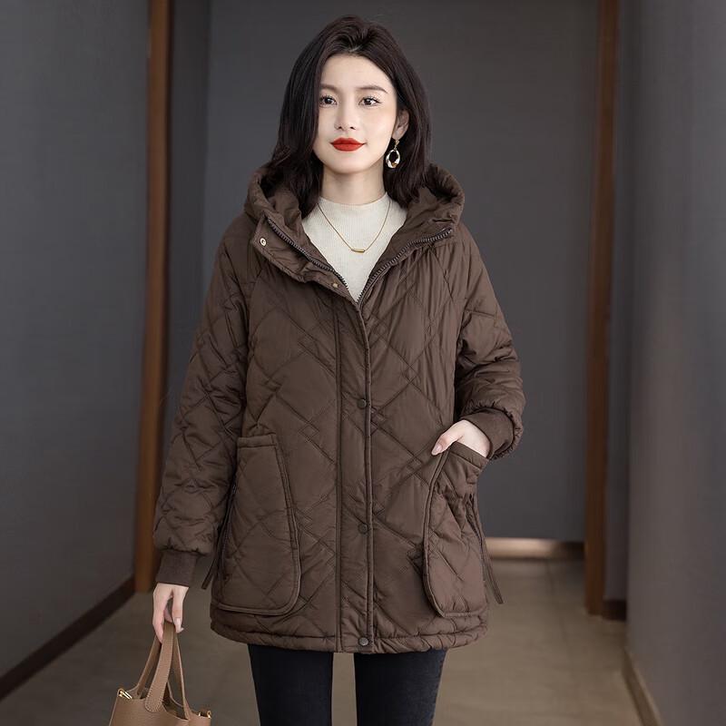 Women's Solid Color Hooded Padded Winter Jacket