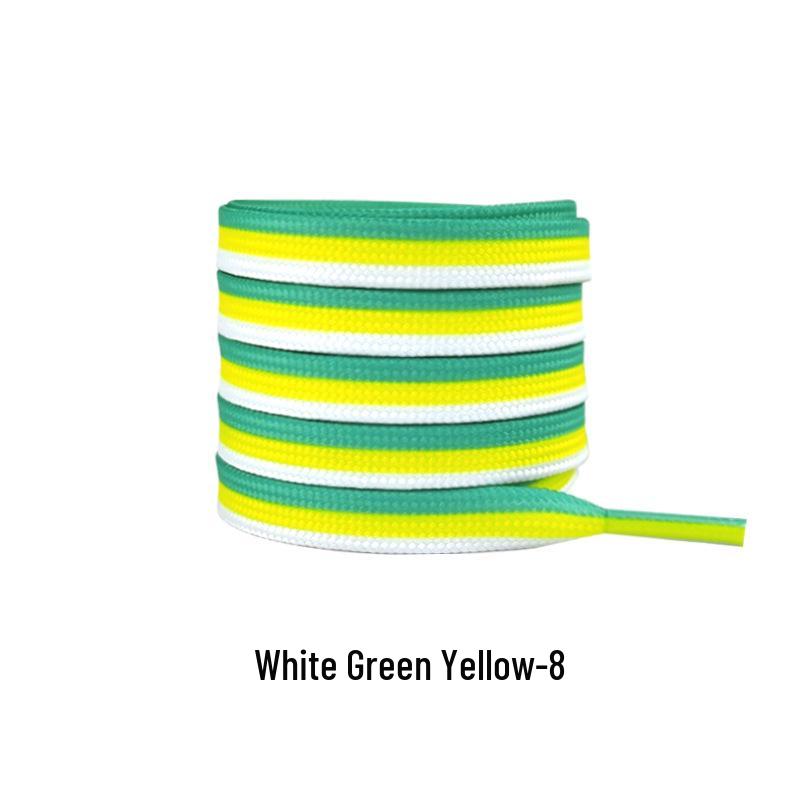 Three-Color Patchwork Macaron Shoelaces for Canvas, White Shoes - AJ1, AF1, Dunk