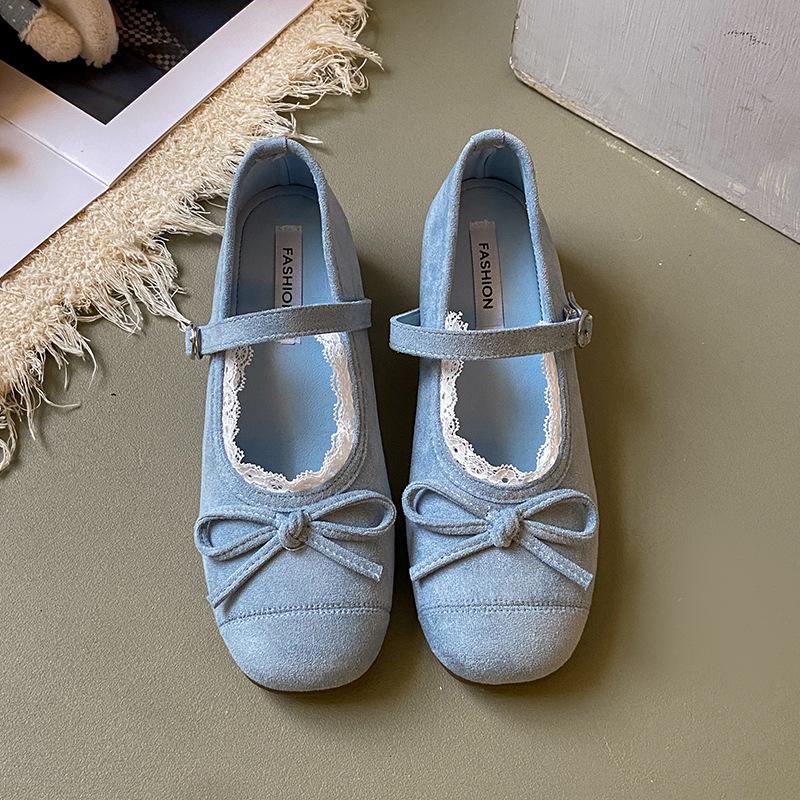 Sanfte und modische Mary Jane Schuhe erhöhen im Sommer Schleife leichter Mund Spitzenrand Schuhe