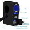 DC 12V LED indicador motocicleta manillar montaje USB cargador de teléfono con interruptor