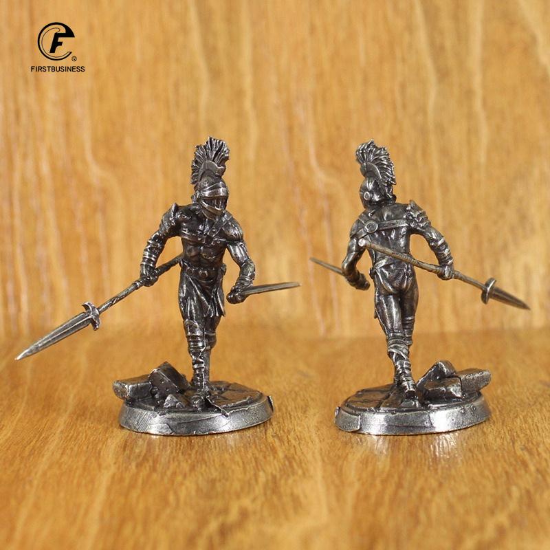 White Brass War Legions Fearless Knight Soldier Models Miniature Figurine Collections Metal Chess Piece Table Game Ornament Gift
