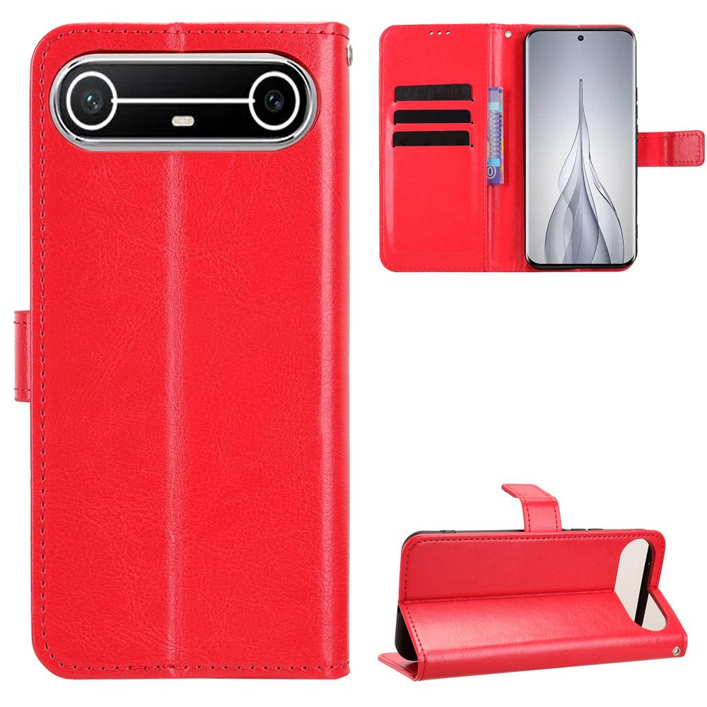 

For TECNO Pova Slim 5G/TECNO Spark Slim 4G PU Leather Case with Strap Crazy Horse Texture Phone Wallet Cover