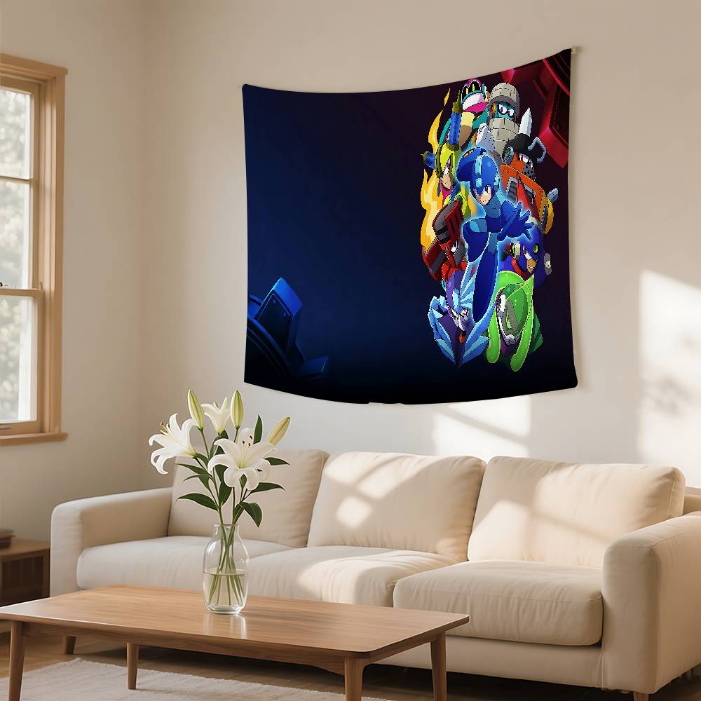 

MMega Man Game Fashion Tapestry Wall Hanging Tapestry Art Deco Blanket Curtain Hanging At Home Bedroom Living Room Decor 74x94cm(29x37in)