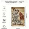 Vintage Metal Tin Sign Inspirational Quote Wall Decor Prayer Room
