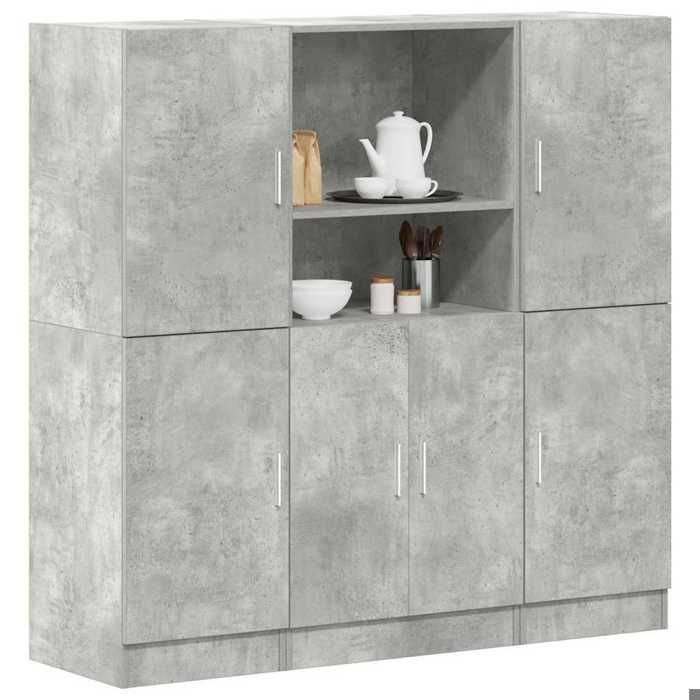VidaXL Ensemble D'armoires De Cuisine 3 Pcs Gris Béton 3324154