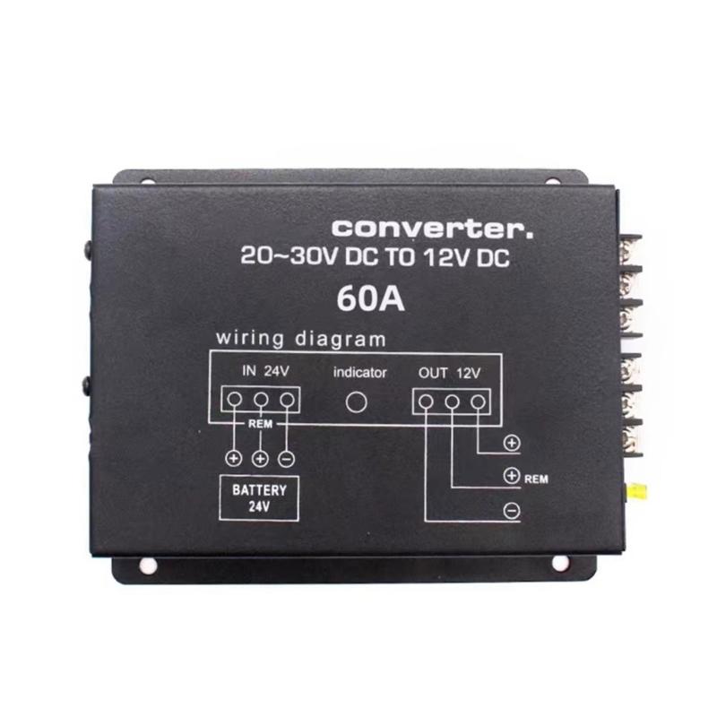 60A/80A/100A Truck Voltage Step Down Converter Power Supply Adapter 24V To 12V With Overload Protection For Radio System