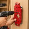 Cabinet Hole Drilling Guide with Aluminum Plate, Guide Bushings and Metal Parts for Shelf Pin Layout and Furniture Assembly Work Tasks