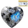 Crystal Heaven Certified Rainbow Moonstone Crystal Heart Palm Pebbles Stones