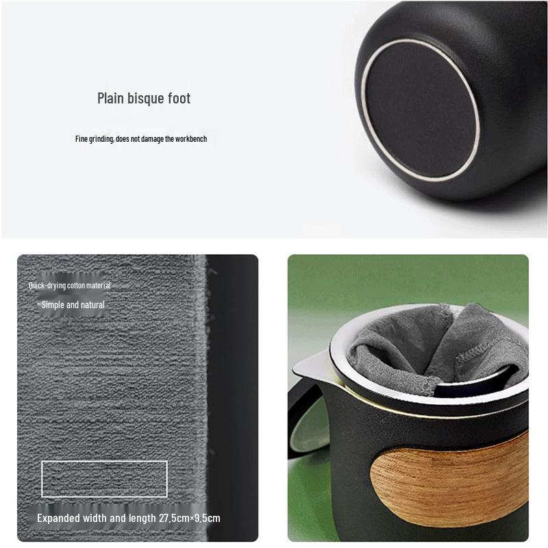 Mingzhan Portable Ceramic Kung Fu Travel Tea Set - 1 Teapot, 3 Cups