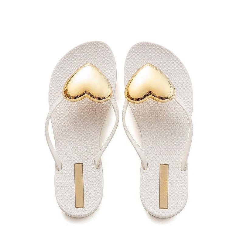 Hausschuhe Damen Herz Liebe Wolke Sandalen Sommer Flip Flops Strandrutschen Lässige Home Schuhe Plattform Badezimmer Flach Weiblich 37 beige