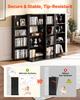 Media Storage Cabinet, 4-Tier DVD Shelf Organizer, 610 X 368 X 846 Mm Multimedia Storage Organizer for CDs, DVDs, Books, Games, CD Shelf for Living