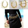 Arabic Jewelry Gold Alloy Acrylic Gem Waist Belt With Hollow Pattern For Ladies Summer Wear