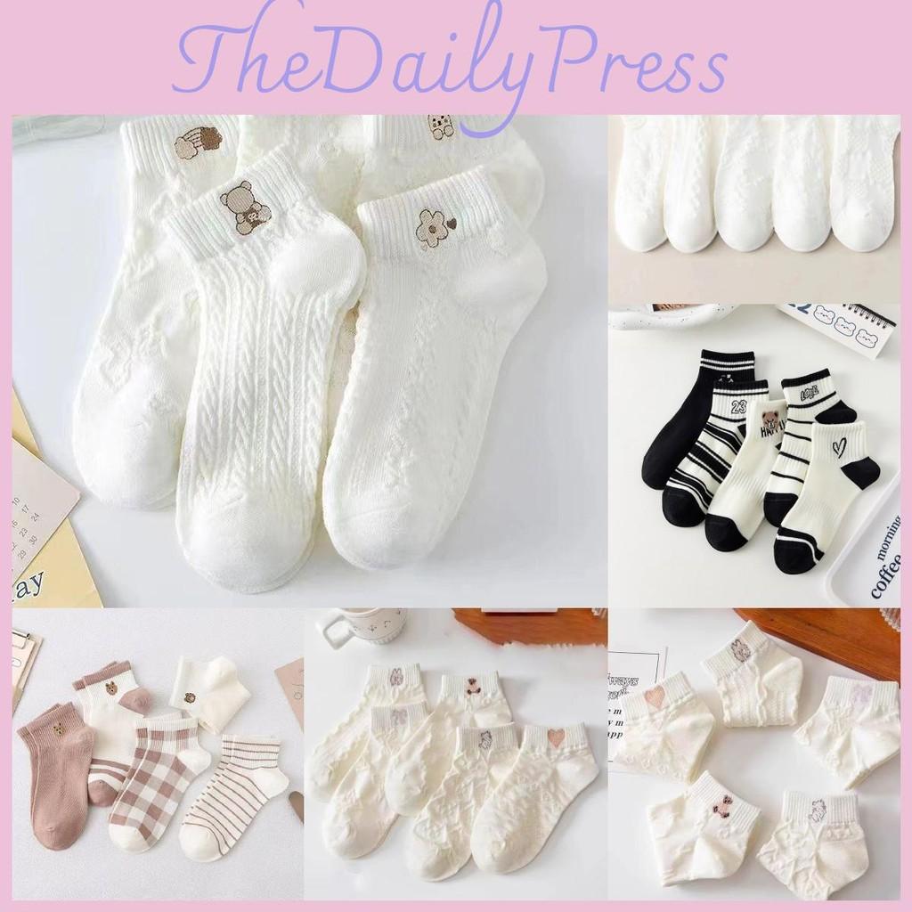 Bear Short Cute Socks Women Cartoon Fruit Pattern Summer Spring Autumn Casual