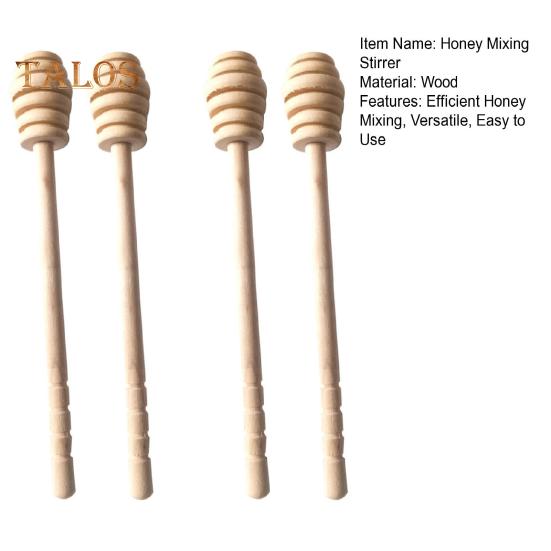 2/4Pcs Wooden Honey Mixing Stirrer Reuse Honey Dipper Sticks Honey Comb Stick Honey Spoon Burr-free Honey Stirring Tool for Honey Syrup Jam