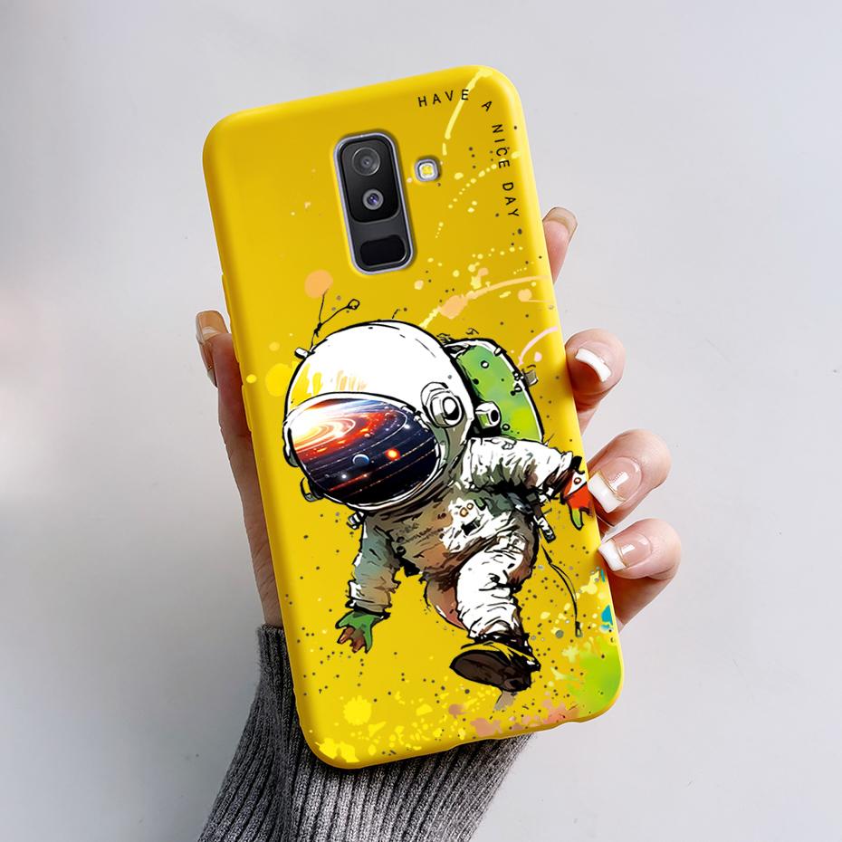 Painted Case For Samsung Galaxy A6 Plus Covers For Samsung A7 2018 A750 Cases For Samsung A9 2018 Cute Cartoon Protective Coques