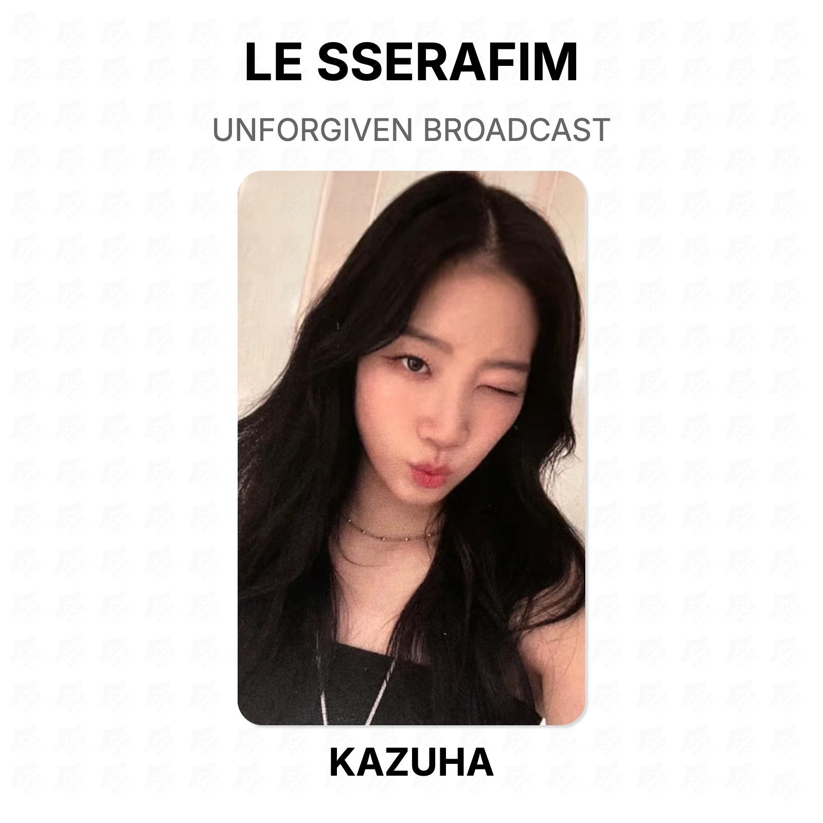 LE SSERAFIM UNFORGIVEN BROADCAST Official Photocard KAZUHA