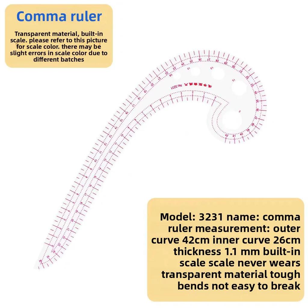 Plastic Tailor Measuring Ruler Kit for Pattern Making Sewing Quilting DIY Patchwork Craft Beginners Tailors Designers