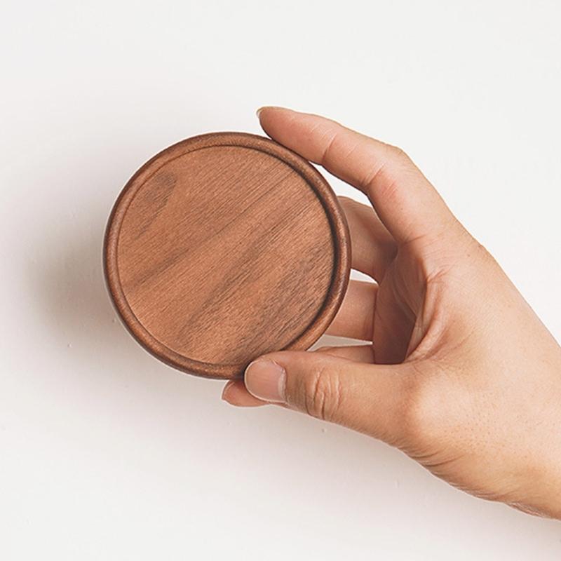 4Pcs Wood Coaster for Drink Table Protective Wooden Round Pad for Coffee Table Cup Coaster Mats Home Decorations