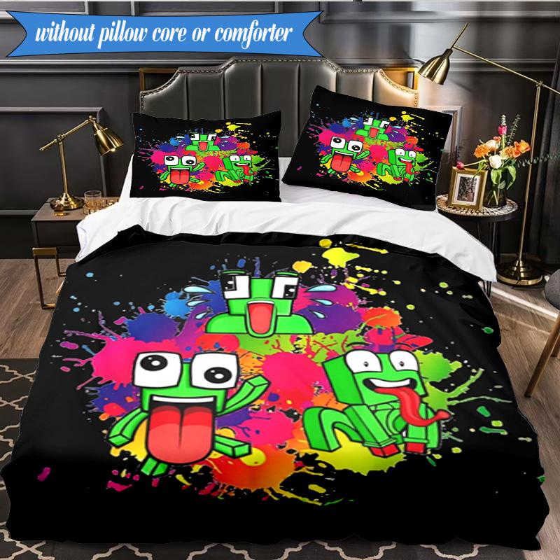 Colorful game Friends 3pcs K-pop music group Bedding set,Ideal for Bedroom, Dormitory,Including Duvet Cover And 2pcs Pillowcases,Fan gifts