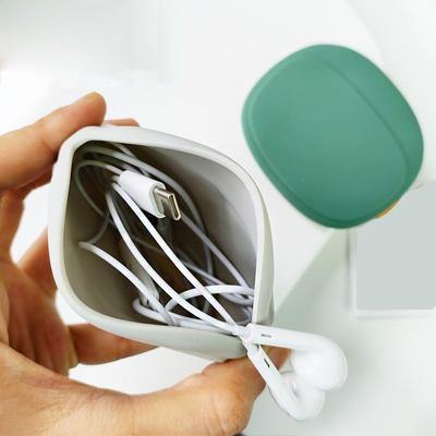 Portable Convenient Silicone Headphone Bag Data Cable Organizer Wired Case Coin Purse Small Item Storage Bag