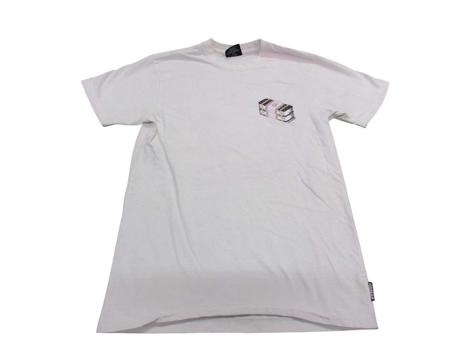 Icecream Shirt Mens Small White Money Stack Graphic Tee Streetwear Logo Back Unisex T-Shirt M