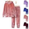 Women's Fashion Two-piece Solid Color Long-sleeved And Sweatshirt Trousers Casual Set