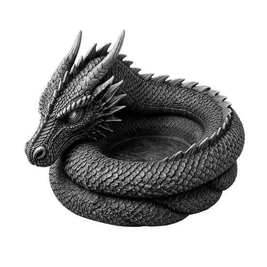 3D Printed Fantasy Dragon Catchall, Gothic Dragon Catchall Bowl, Desktop Key Storage Tray, Jewelry Tray Organizer, Desk Companion for Home Office Room