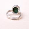 Green Malachite Oval Cabochon Ring, 925 Sterling Silver Ring, Handmade Minimalist Statement Ring for Women