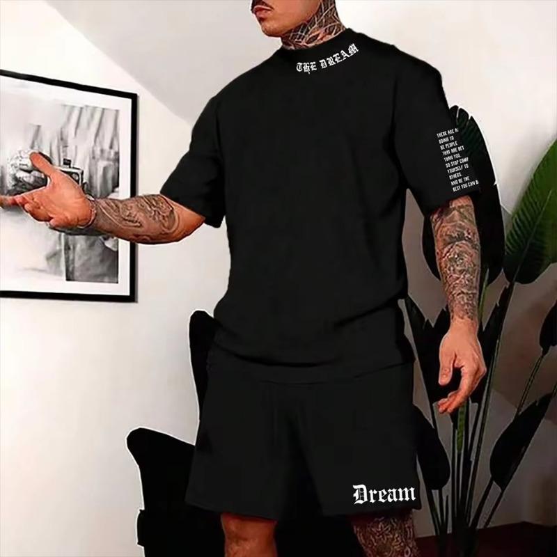 3D Printing Summer Y2K Style Fashion Trendy Men's Set Extra Large Men's Loose Top Refreshing and Breathable Leisure Travel Set