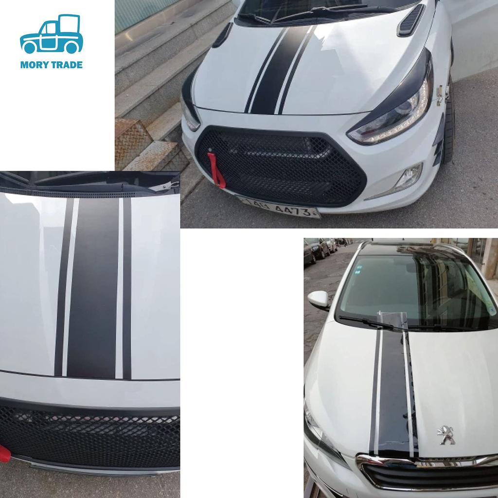 MORYTRADE Hood Sticker Stripe Body Decal Car Automotive 120x25 Black