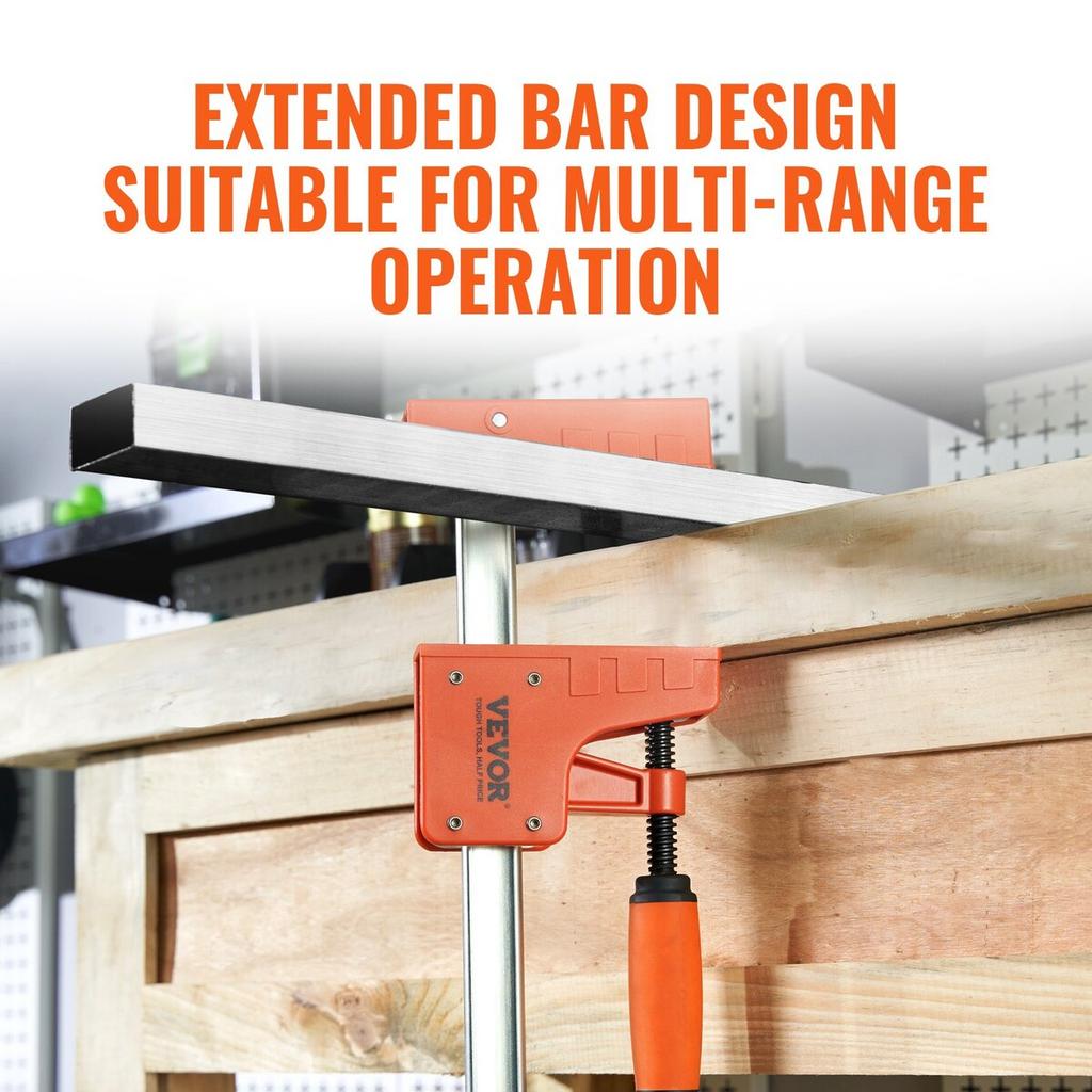 Bar Clamps for Woodworking, 2-Pack 50" Parallel Clamp Set, F Clamp with 1100 lbs Load Limit, Even Pressure, High-strength Plastic and Carbon Steel,